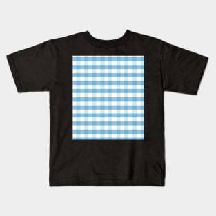 plaid checked pattern vichy tartan sky blue Kids T-Shirt